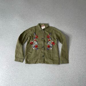Lefties Spain Kids Girl’s Floral Embroidered Military Blazer Jacket